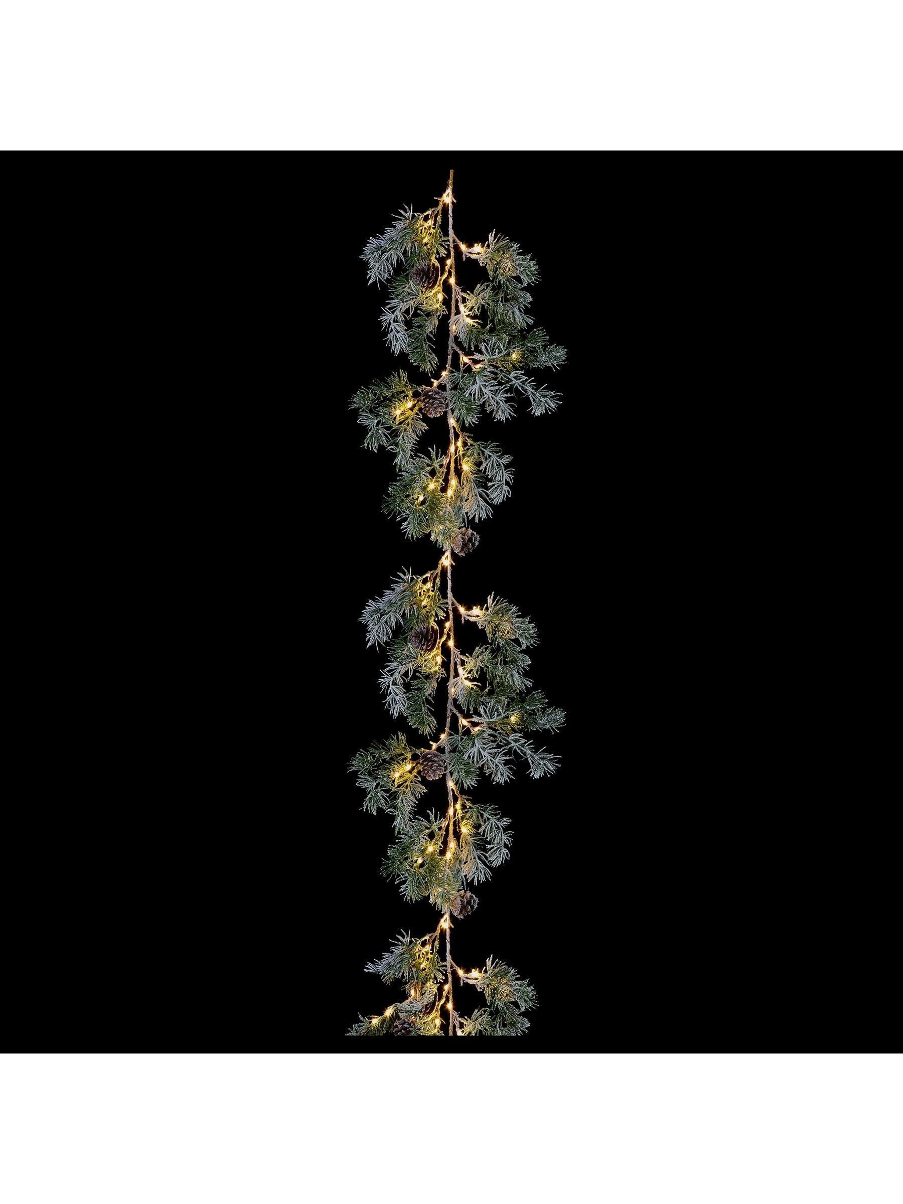 Premier Decorations 1.8m LED garland with pine cones, imported from the UK