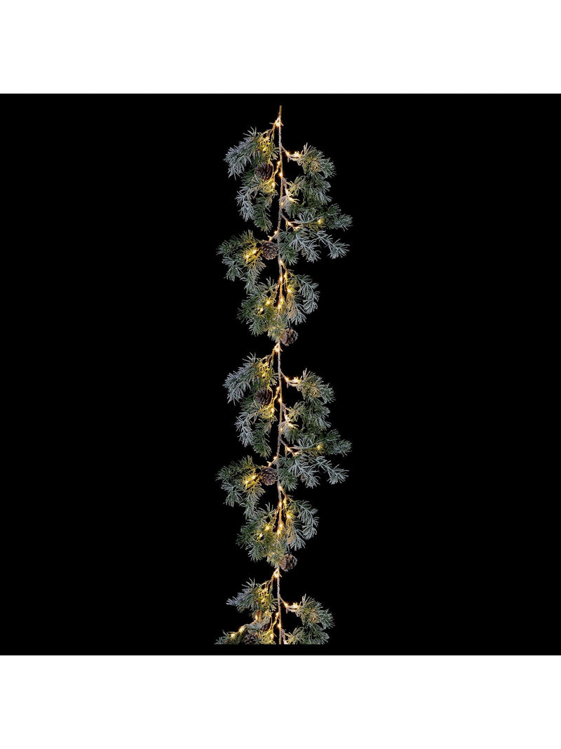 Premier Decorations 1.8m LED garland with pine cones, imported from the UK