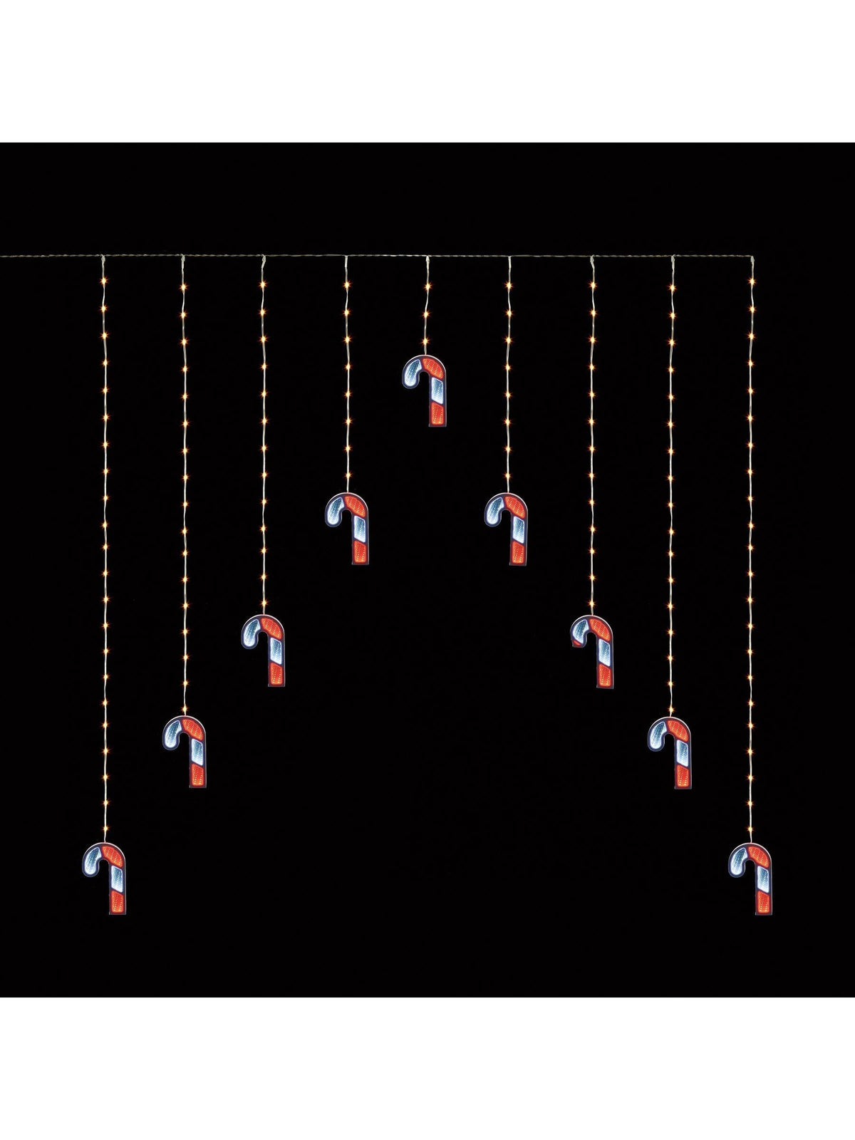 Premier Decorations candy cane curtain lights with red and white LEDs - British product