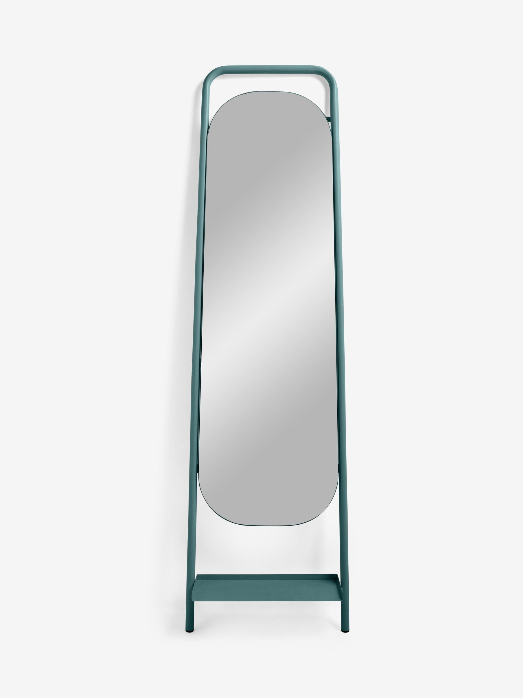 MADE.COM Teal Sylas full-length leaner mirror with shelf 176.5cm (British brand)