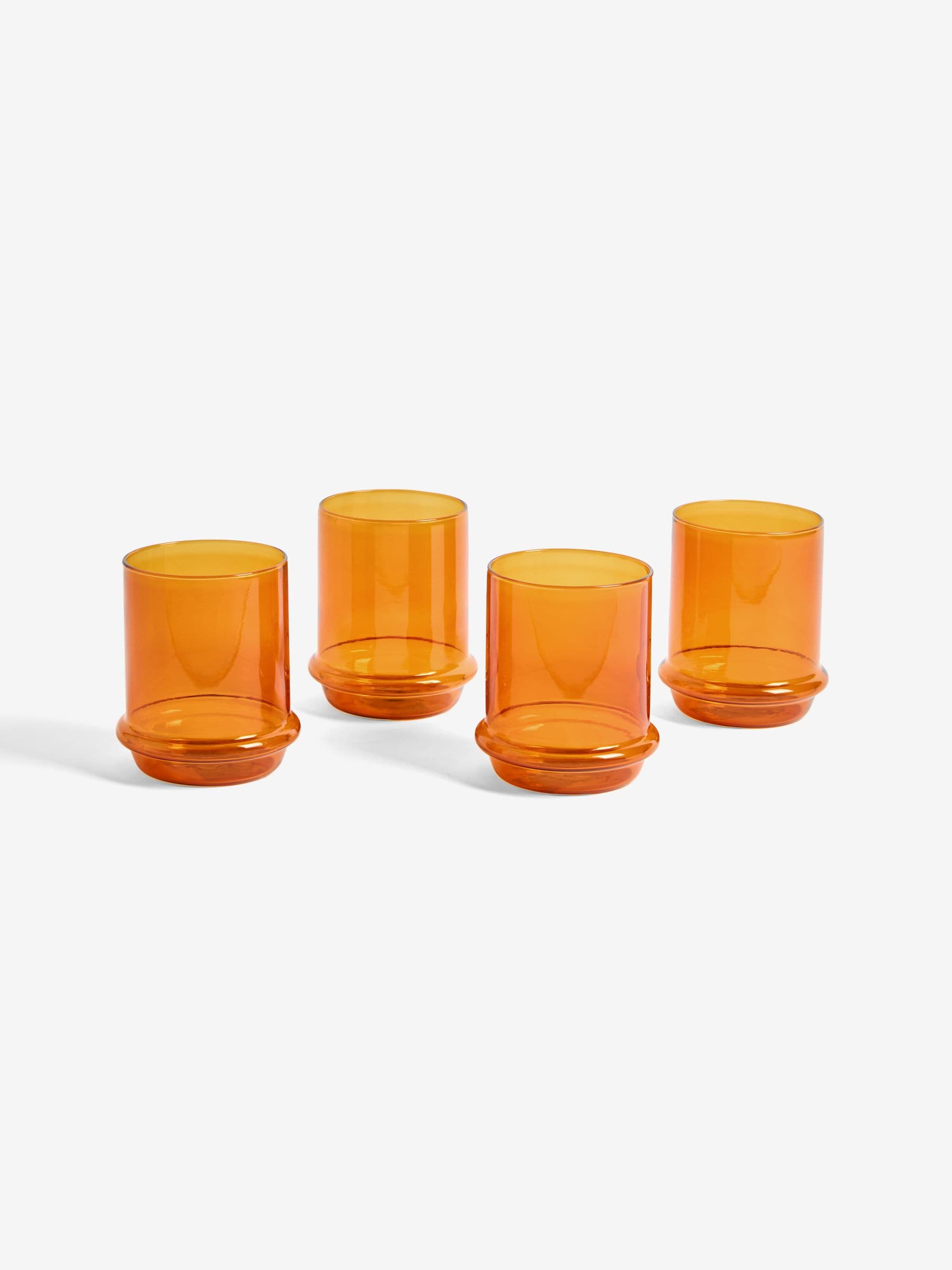 MADE.COM Set of 4 Amber Orange Theon Tumbler Glasses