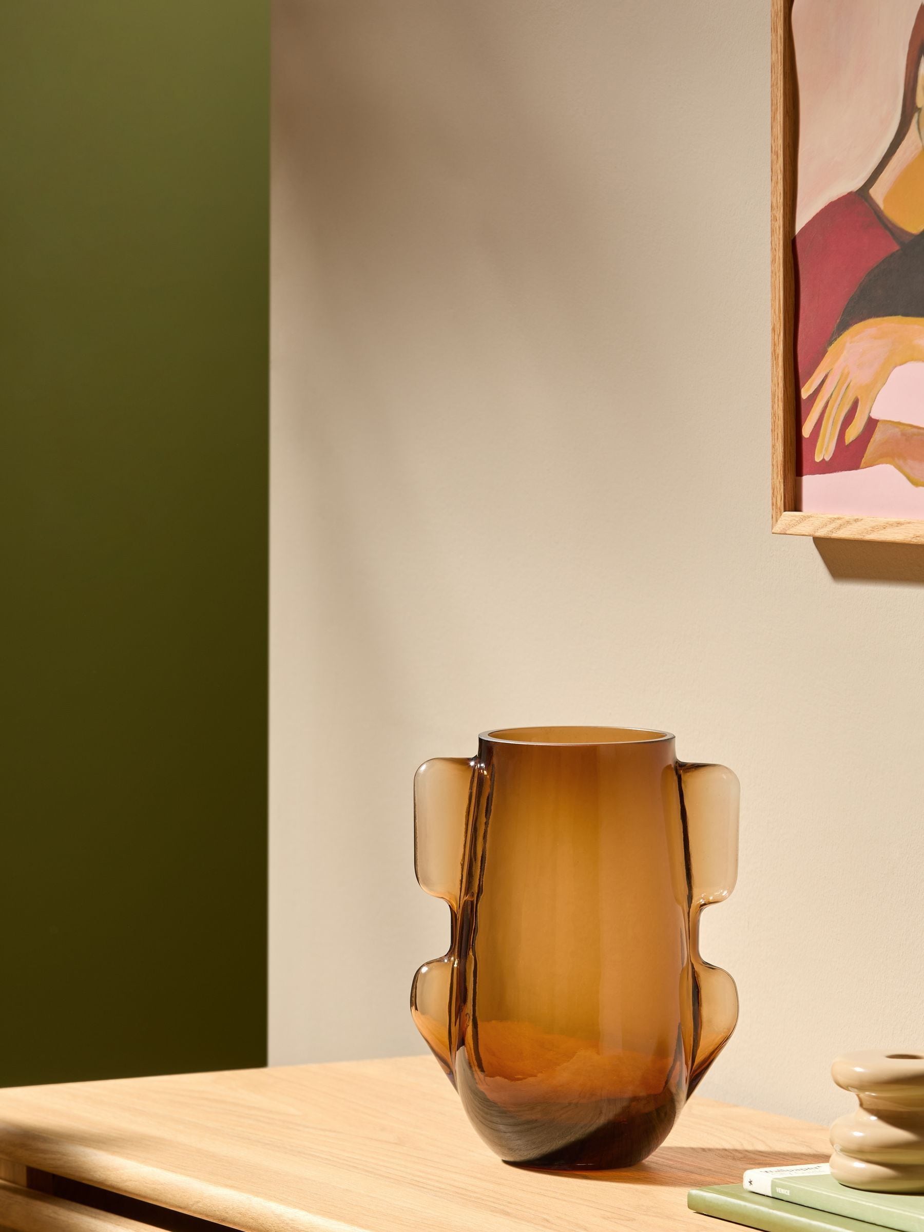MADE.COM Brown Mira Glass Vase, imported from the UK