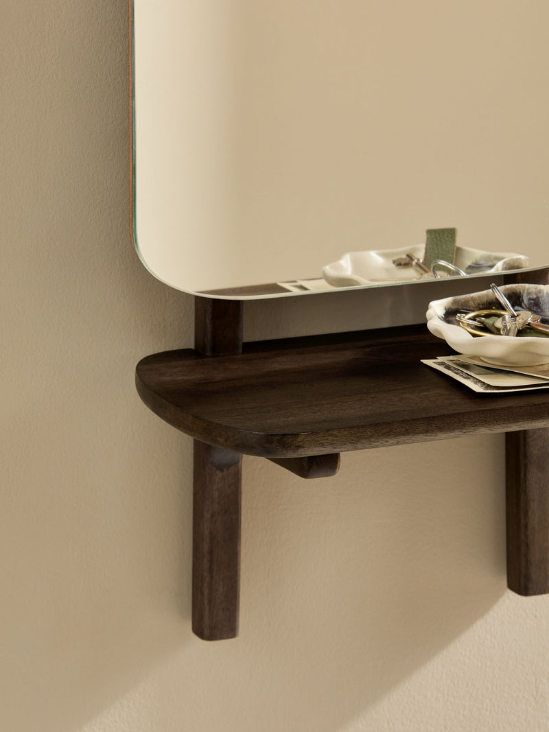 MADE.COM Wood Maggie Mirror with shelf - British brand