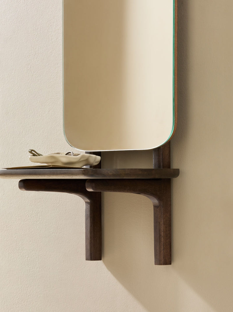 MADE.COM Wood Maggie Mirror with shelf - British brand