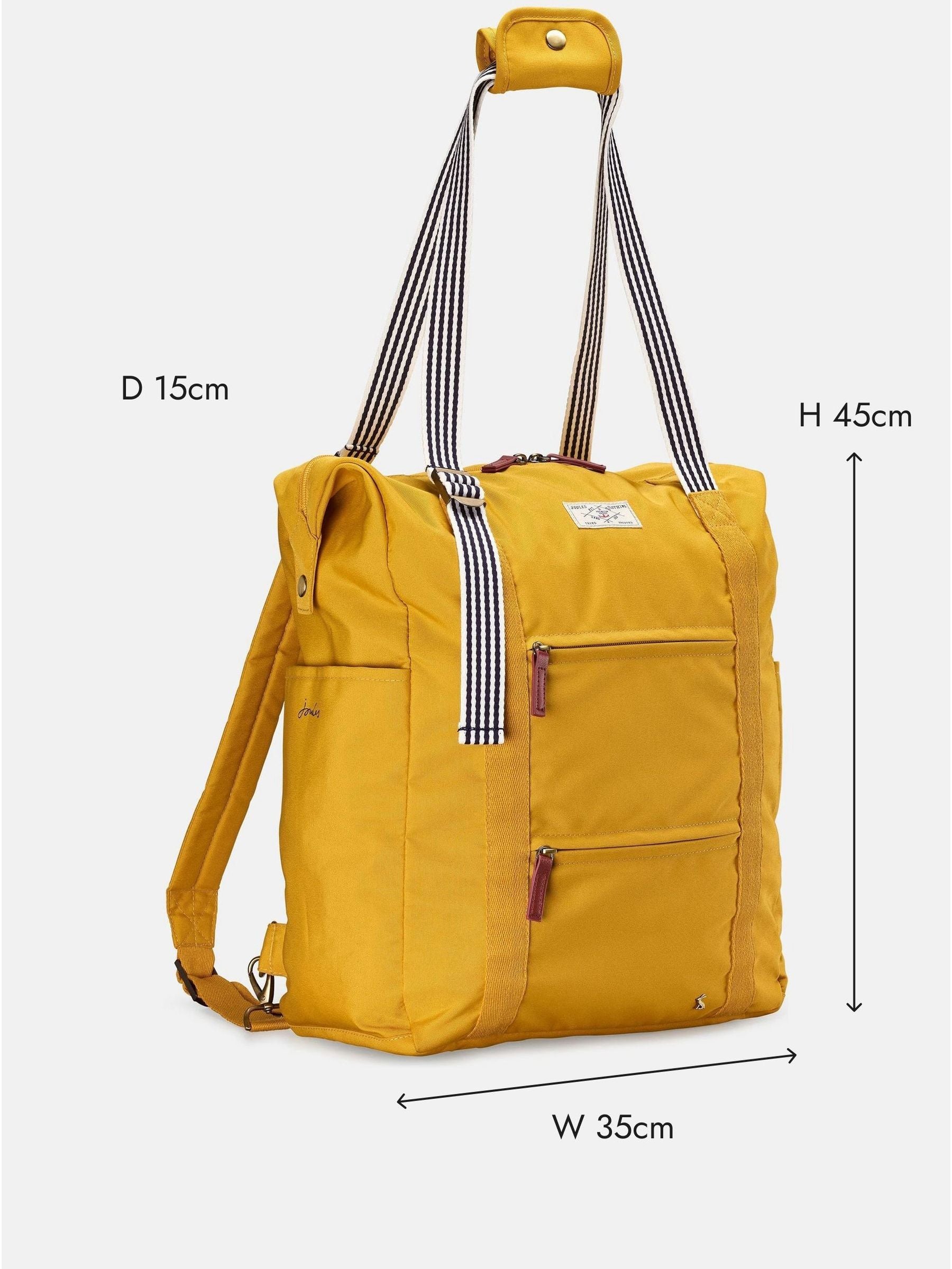 Joules Coast Yellow backpack, imported from the UK