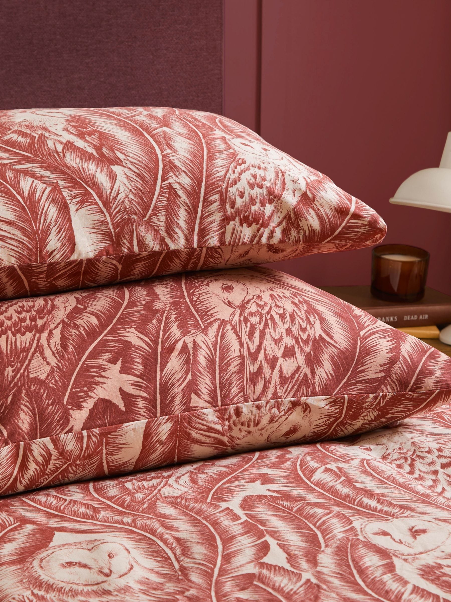 Wylder Red Wood Albus Owl Reversible Duvet Cover Set (British brand)