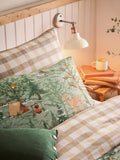 Furn Oak Green Supersoft 100% Brushed Cotton Christmas Lodge Duvet Cover Set