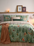 Supersoft brushed cotton Christmas Lodge duvet cover set - British product