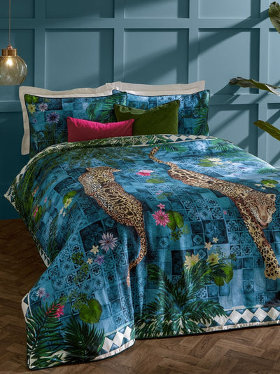 Next Paoletti Azure Majorelle 100% Cotton Sateen Duvet Cover Set- Buy online at McGrocer
