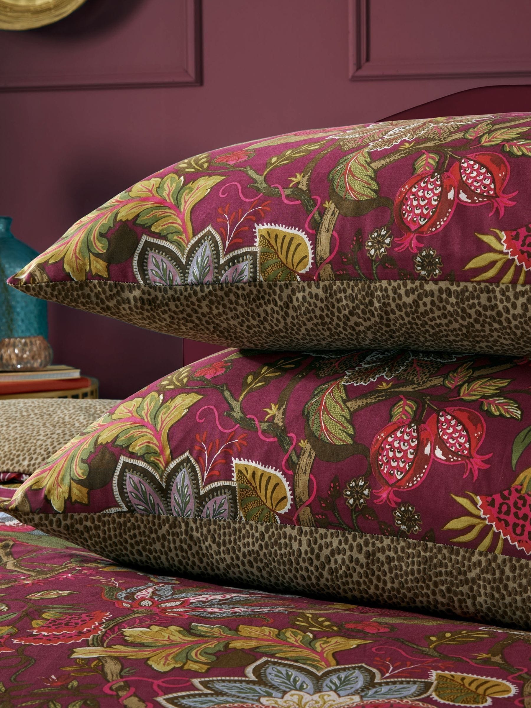 Wylder Cerise Viranai Exotic Floral Duvet Cover Set (British brand)
