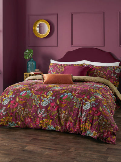 Next Wylder Cerise Viranai Exotic Floral Duvet Cover Set- Buy online at McGrocer