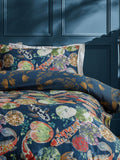 Paoletti Midnight Koi Pond cotton sateen duvet cover set, imported from the UK