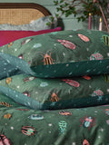 Furn Green Beetalis Jewel Reversible Duvet Cover and Pillowcase Set