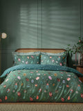 Furn Green Beetalis Jewel Reversible Duvet Cover and Pillowcase Set