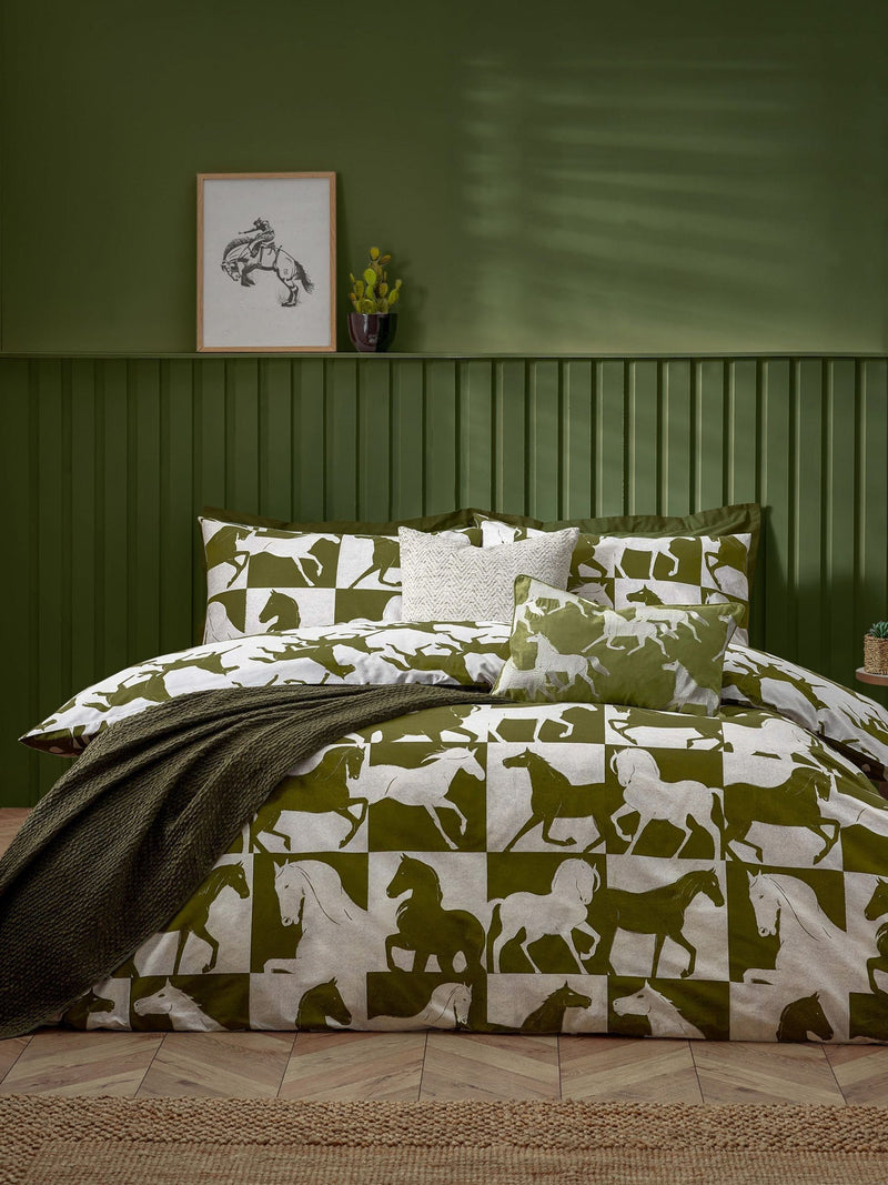 Herve Wild Horse reversible duvet cover set - British product