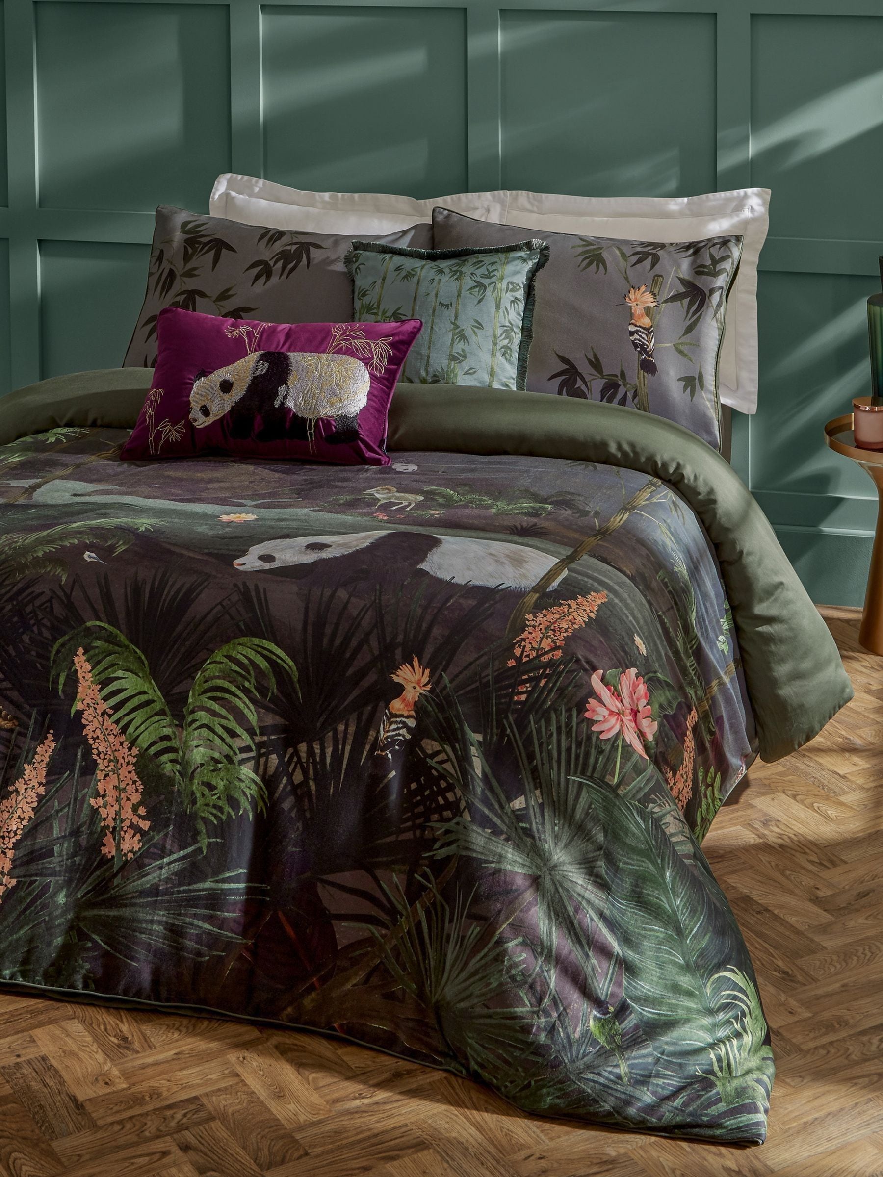 Paoletti Green Chuan duvet cover set, imported from the UK