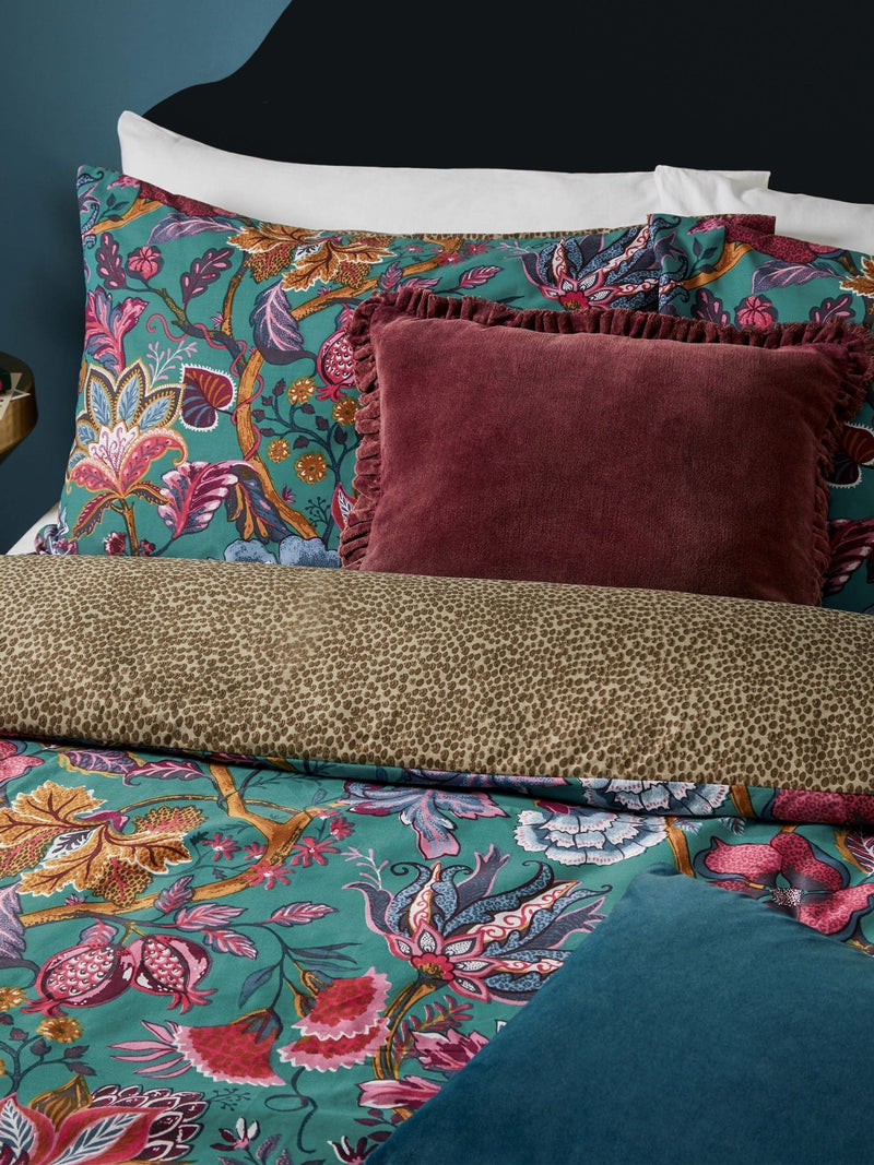 Wylder Lake Blue Viranai Exotic Floral Reversible Duvet Cover Set