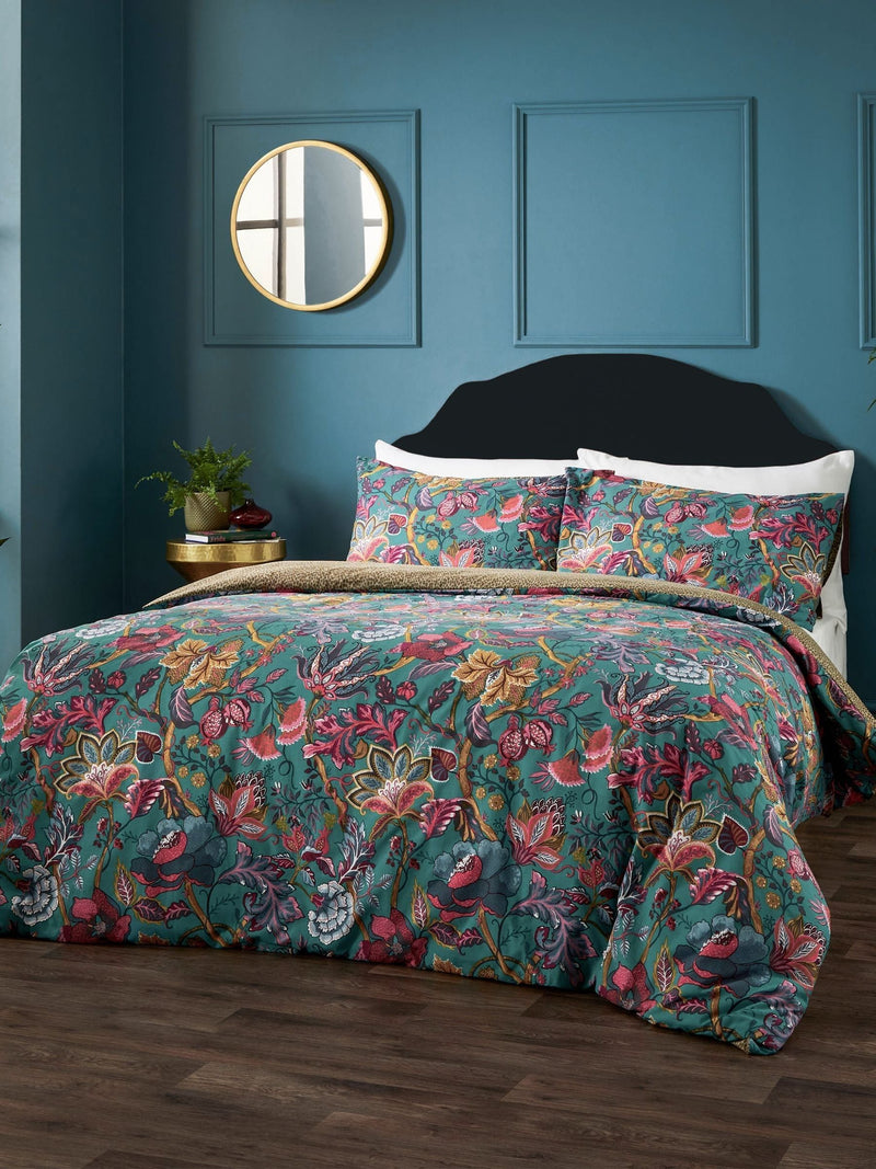 Wylder Lake Blue Viranai Exotic Floral Reversible Duvet Cover Set