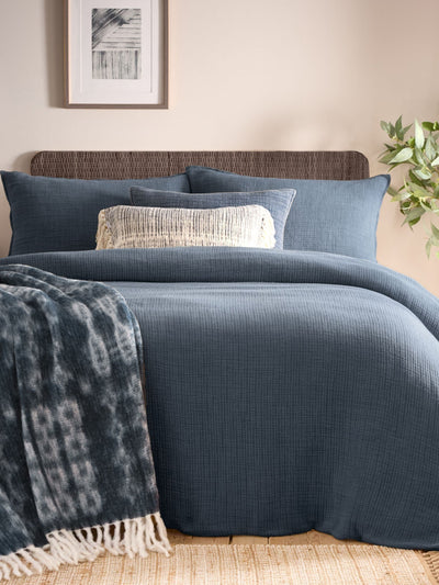 Next Yard Ink Ribble Acid Washed 100% Cotton Duvet Cover Set- Buy online at McGrocer