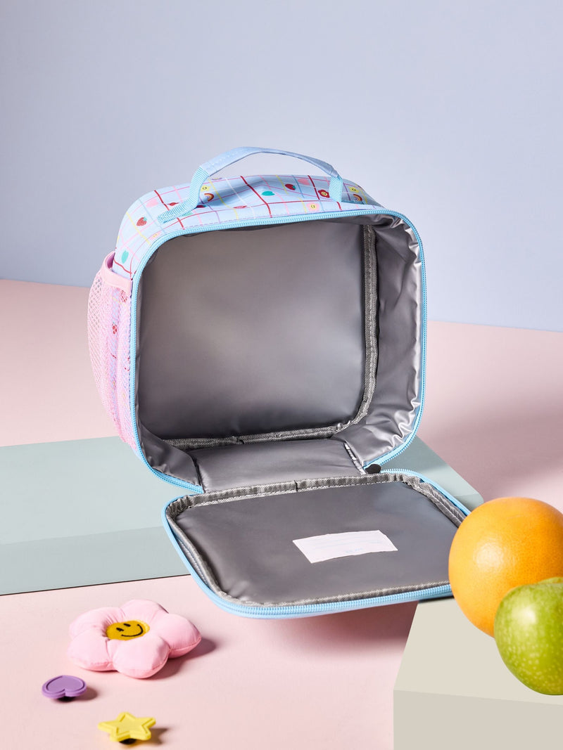 Blaue/Rosa Blumen-Power-Lunchtasche - Britisches Produkt