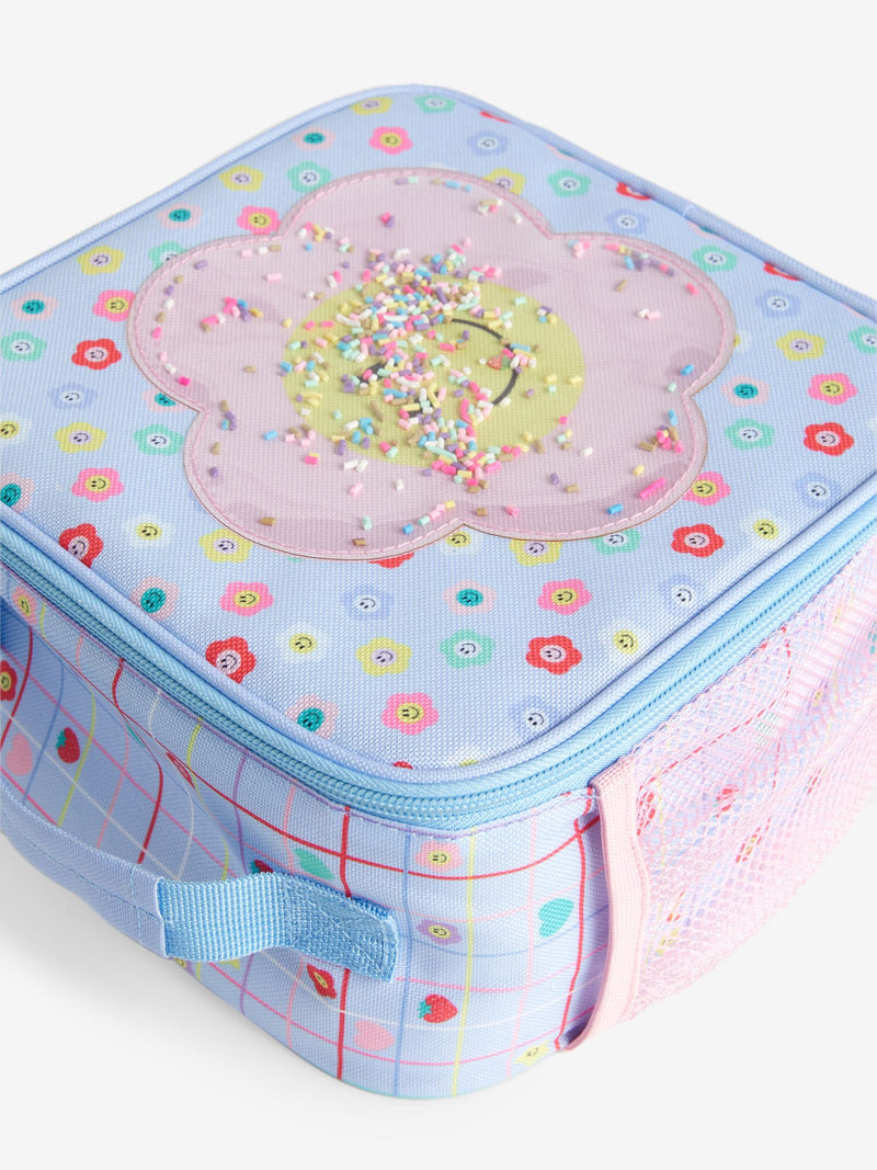 Blaue/Rosa Blumen-Power-Lunchtasche - Britisches Produkt