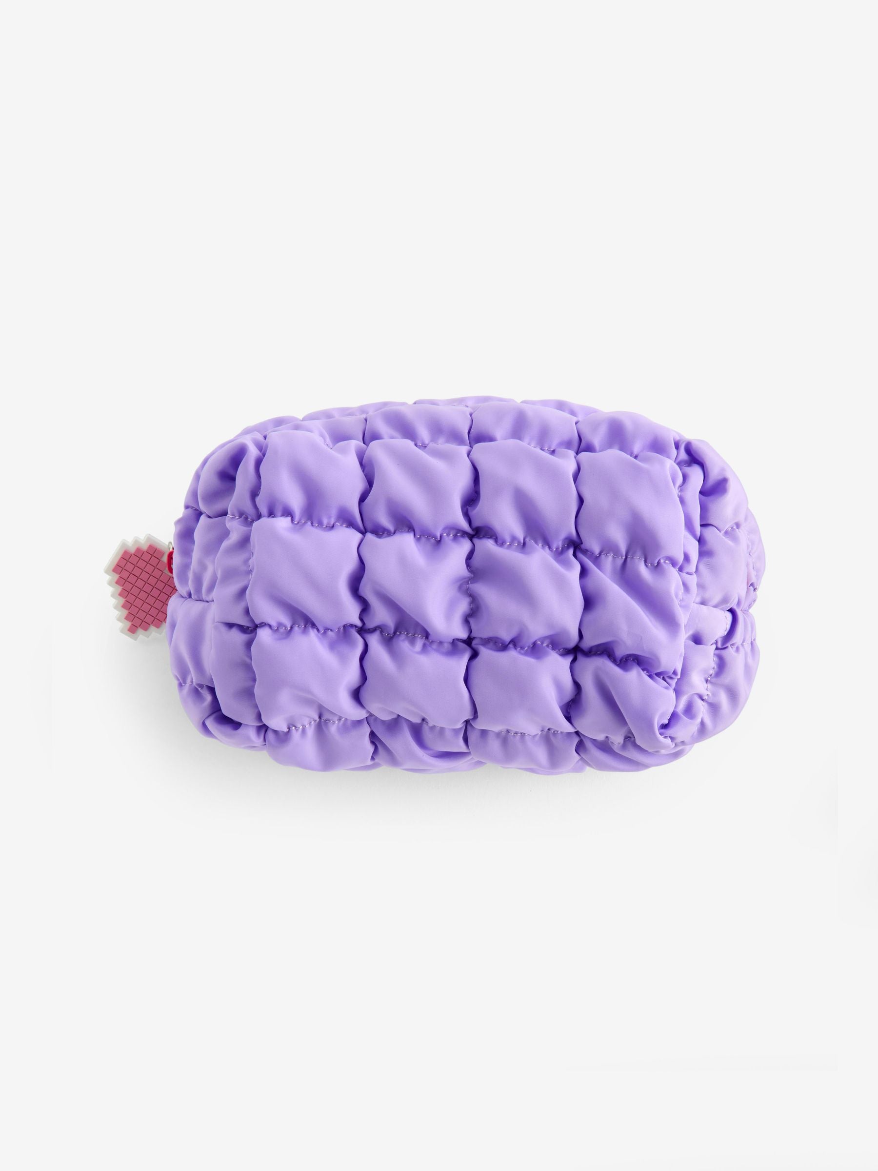 Purple quilted pencil case with stationery, UK version