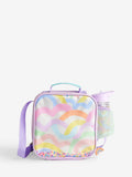 Lilac Purple Rainbow lunch bag with water bottle, UK version