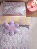 Lilac Flower Checkerboard duvet cover and pillowcase set, UK version
