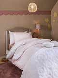 White pink floral duvet cover and pillowcase set (British brand)