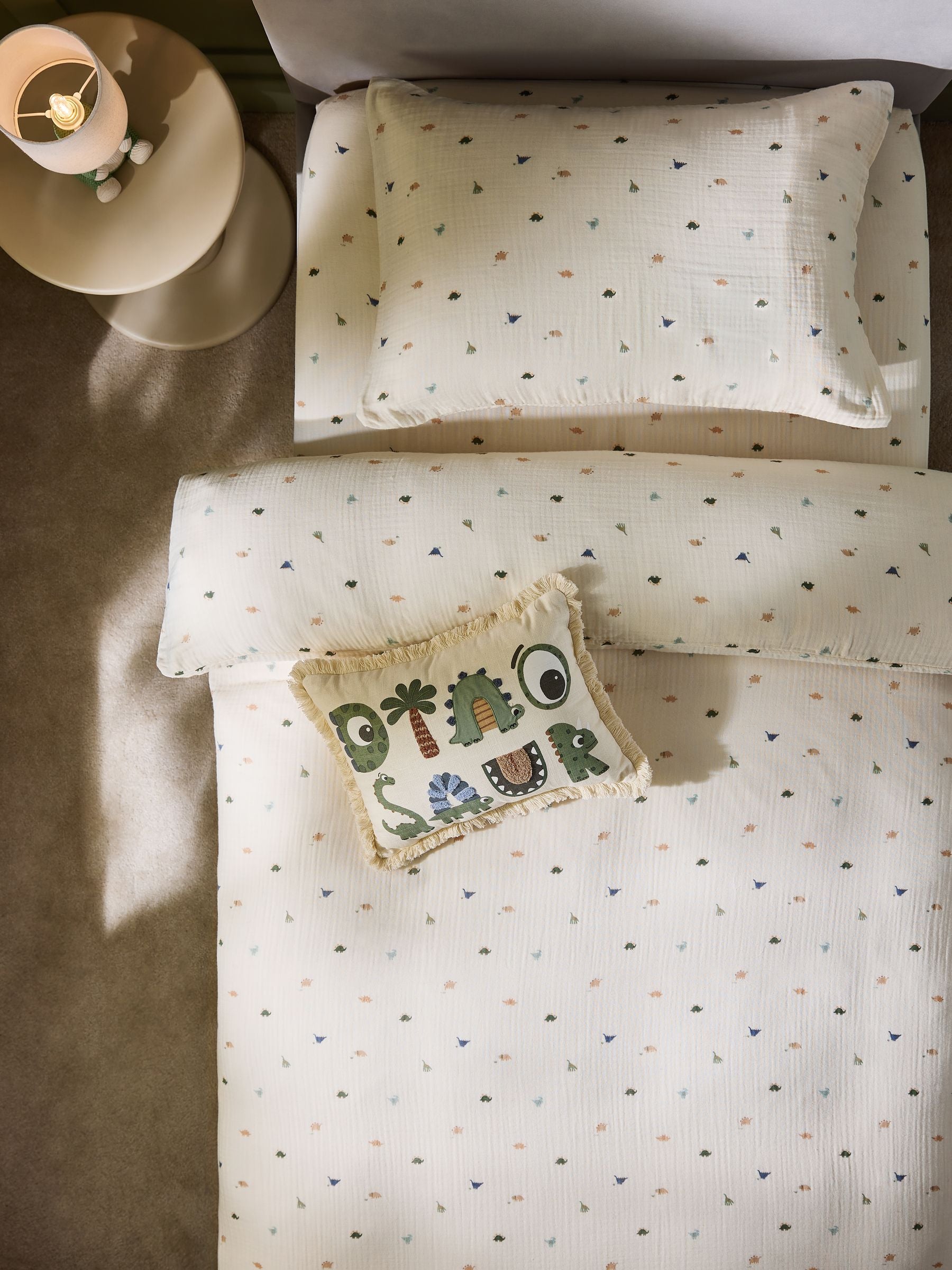 Natural Peach Crinkle Muslin duvet cover set, imported from the UK