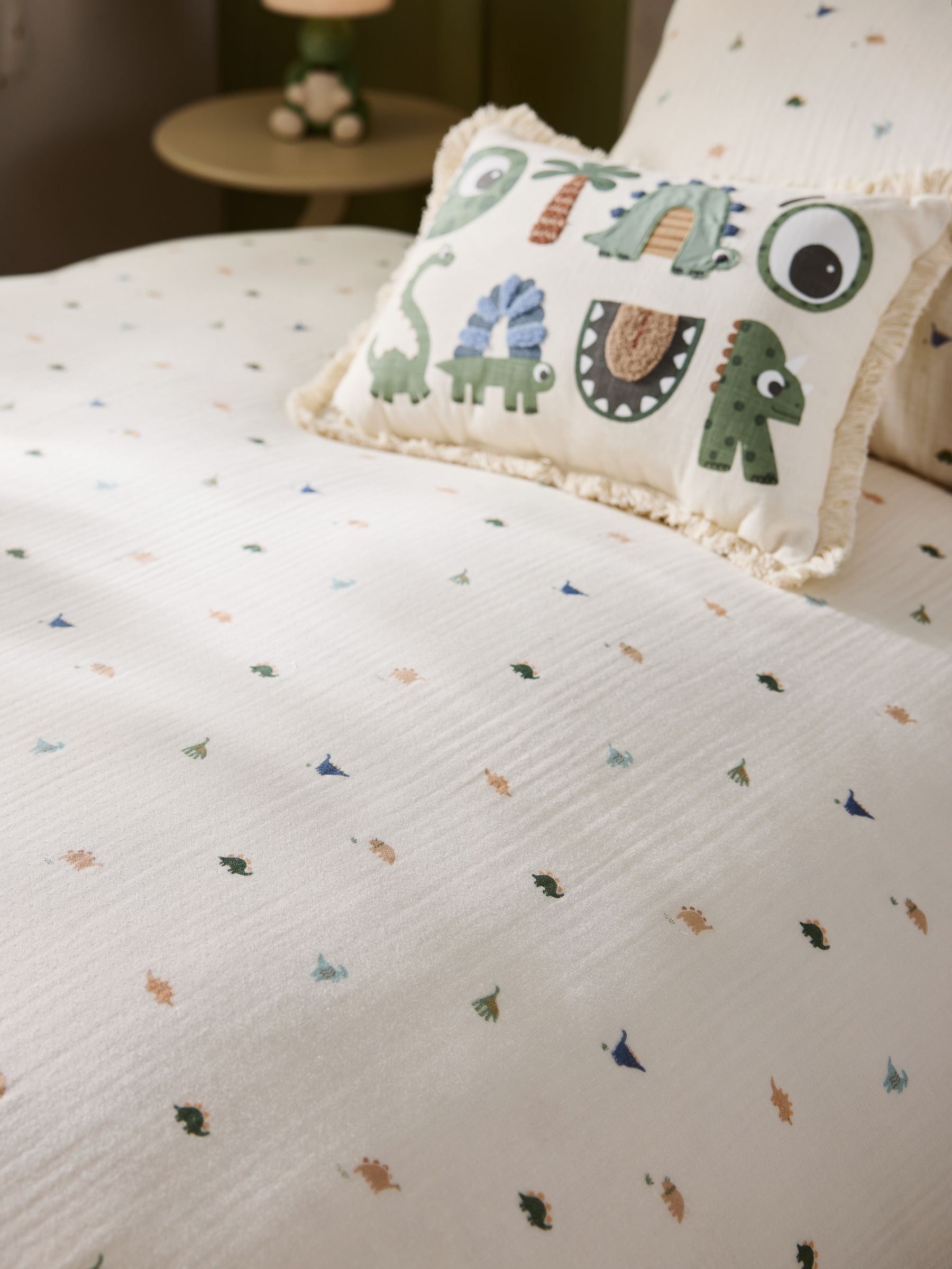 Natural Peach Crinkle Muslin duvet cover set, imported from the UK