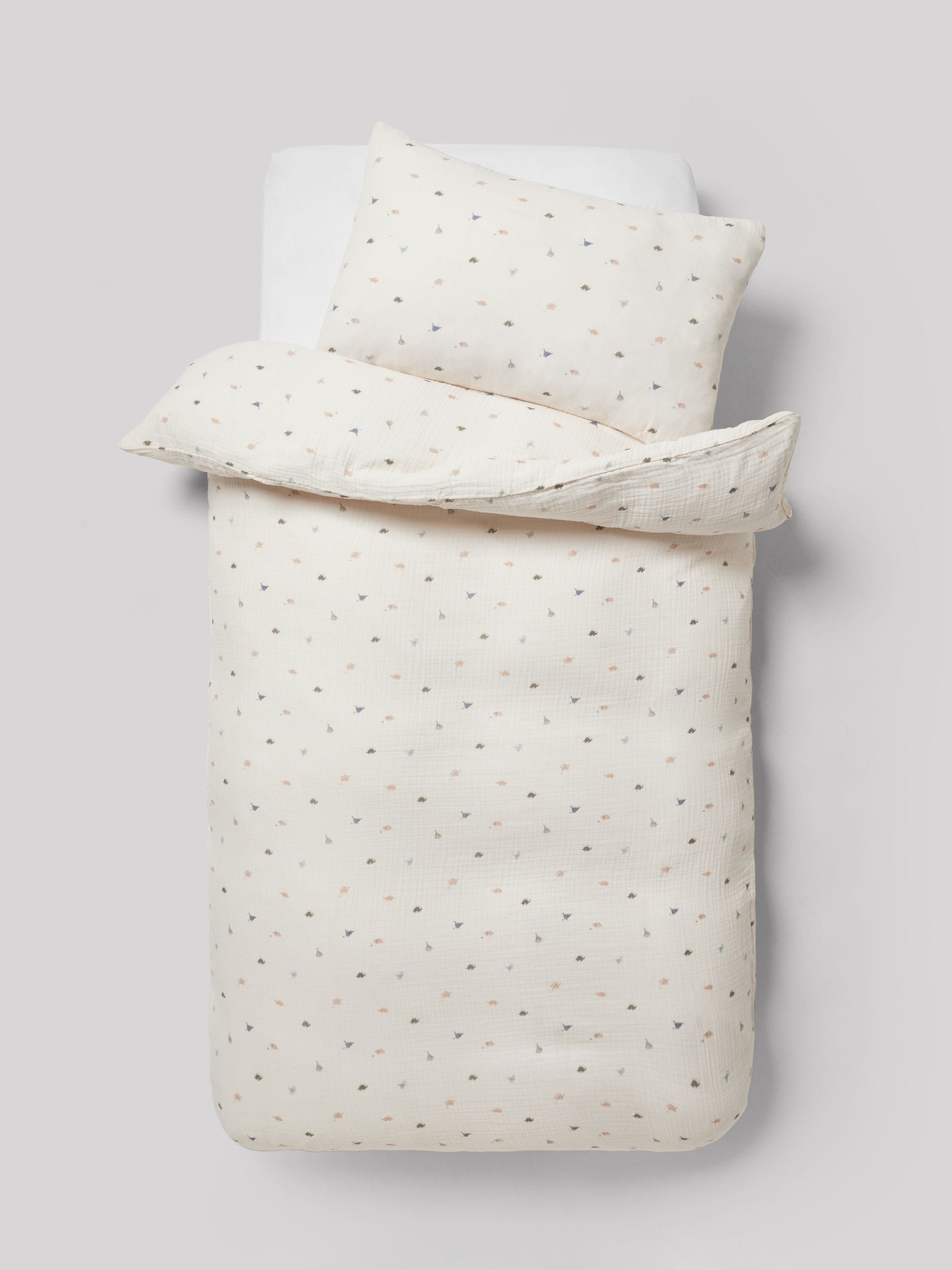 Natural Peach Crinkle Muslin duvet cover set, imported from the UK