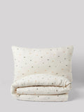 Natural Peach Crinkle Muslin duvet cover set, imported from the UK