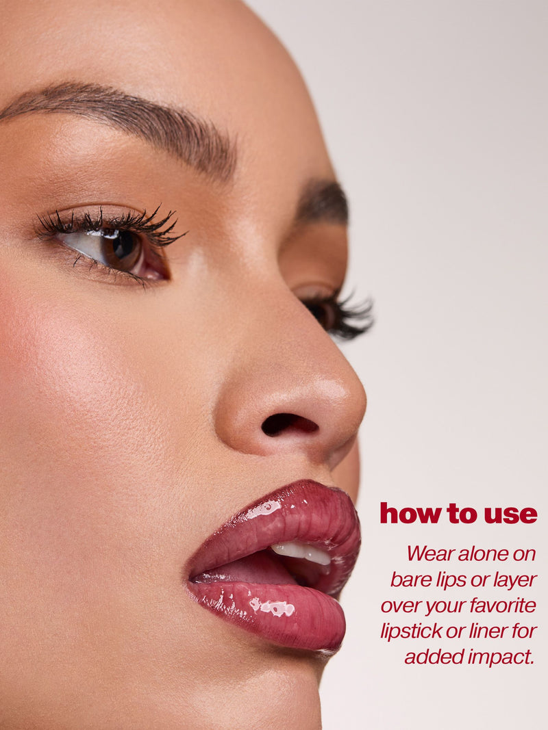 ICONIC London Lustre Lip Oil in One to Watch Red - British product