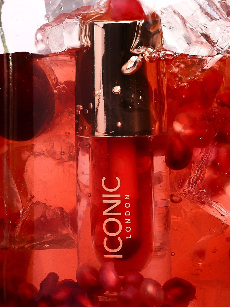 ICONIC London Lustre Lip Oil in One to Watch Red - British product