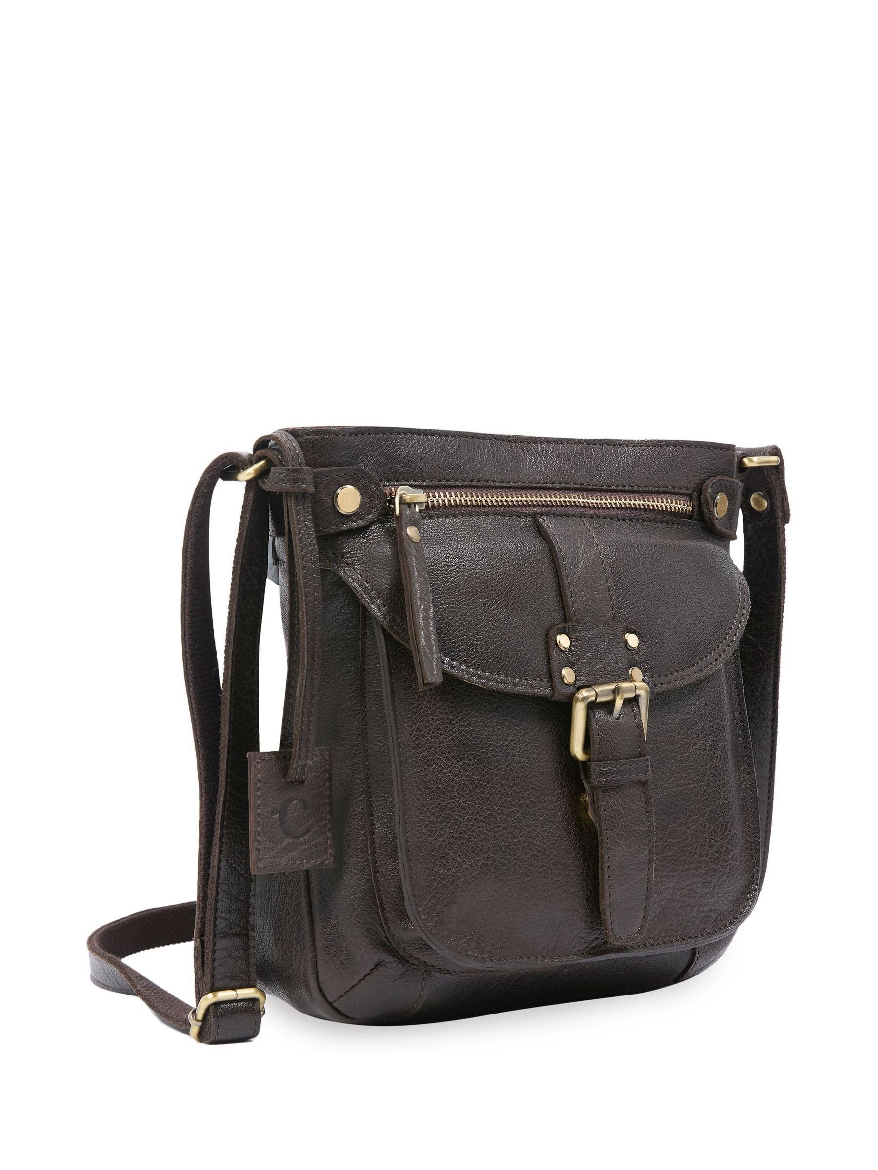Celtic & Co. brown leather cross-body bag, imported from the UK