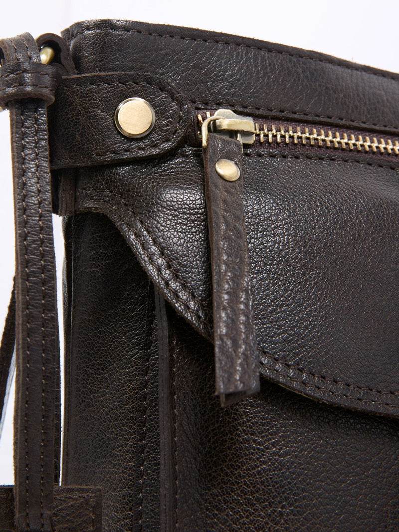 Celtic & Co. brown leather cross-body bag, imported from the UK