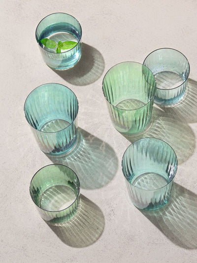 Set mit 4 handbemalten, edelsteininspirierten Bechern 560ml Assortiert