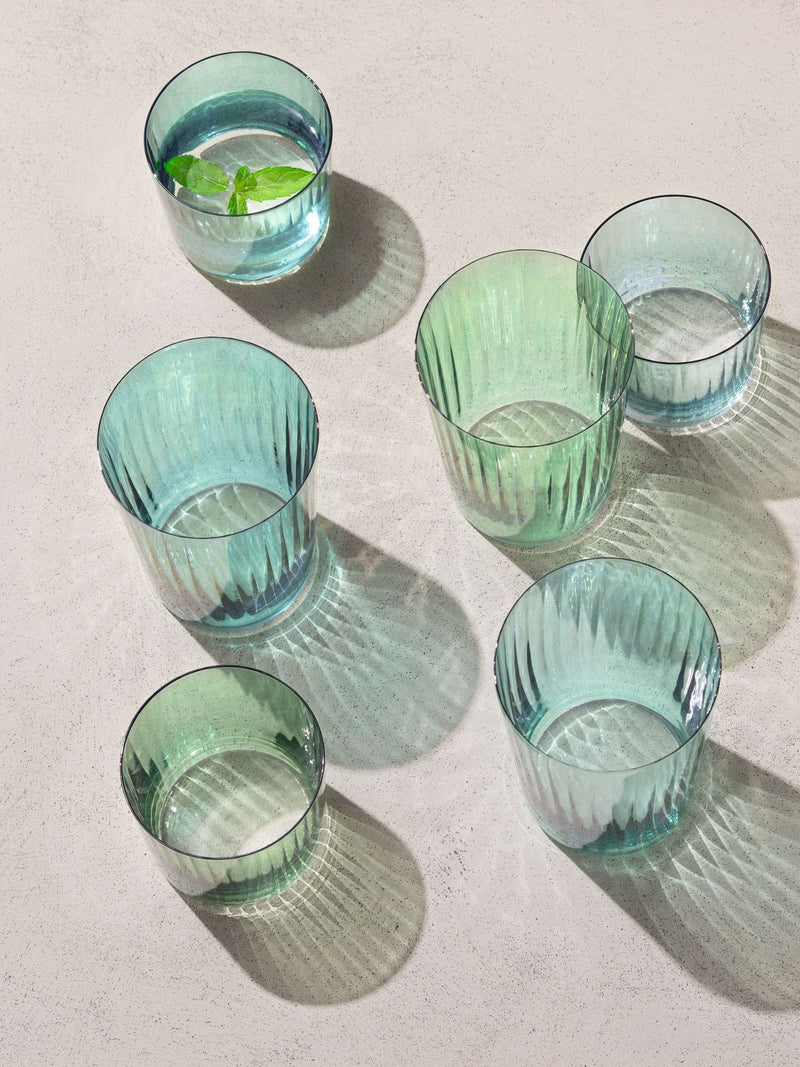 Set of 4 Hand-Painted Gemstone-Inspired Tumblers 560ml Assorted