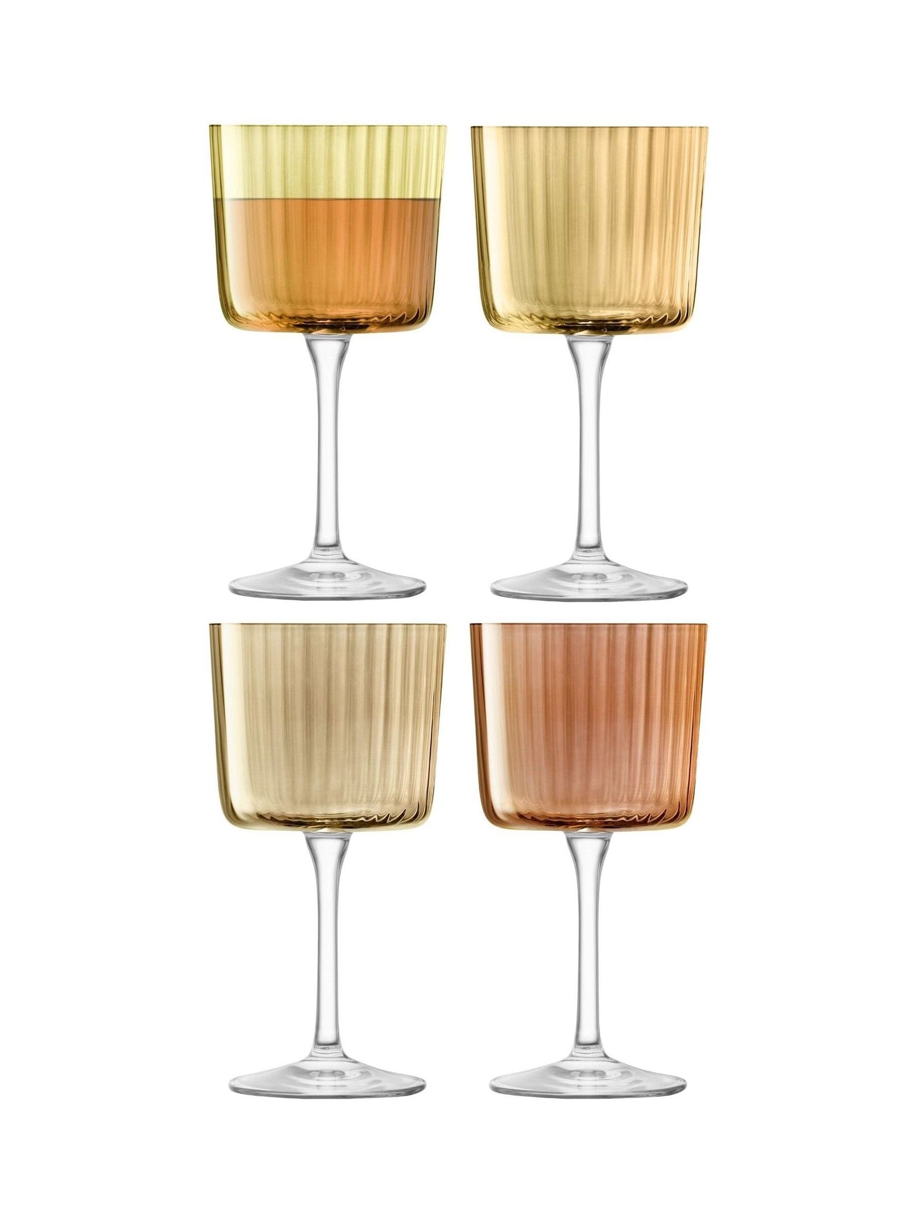 LSA International hand-painted wine glasses amber gems 250ml - British product