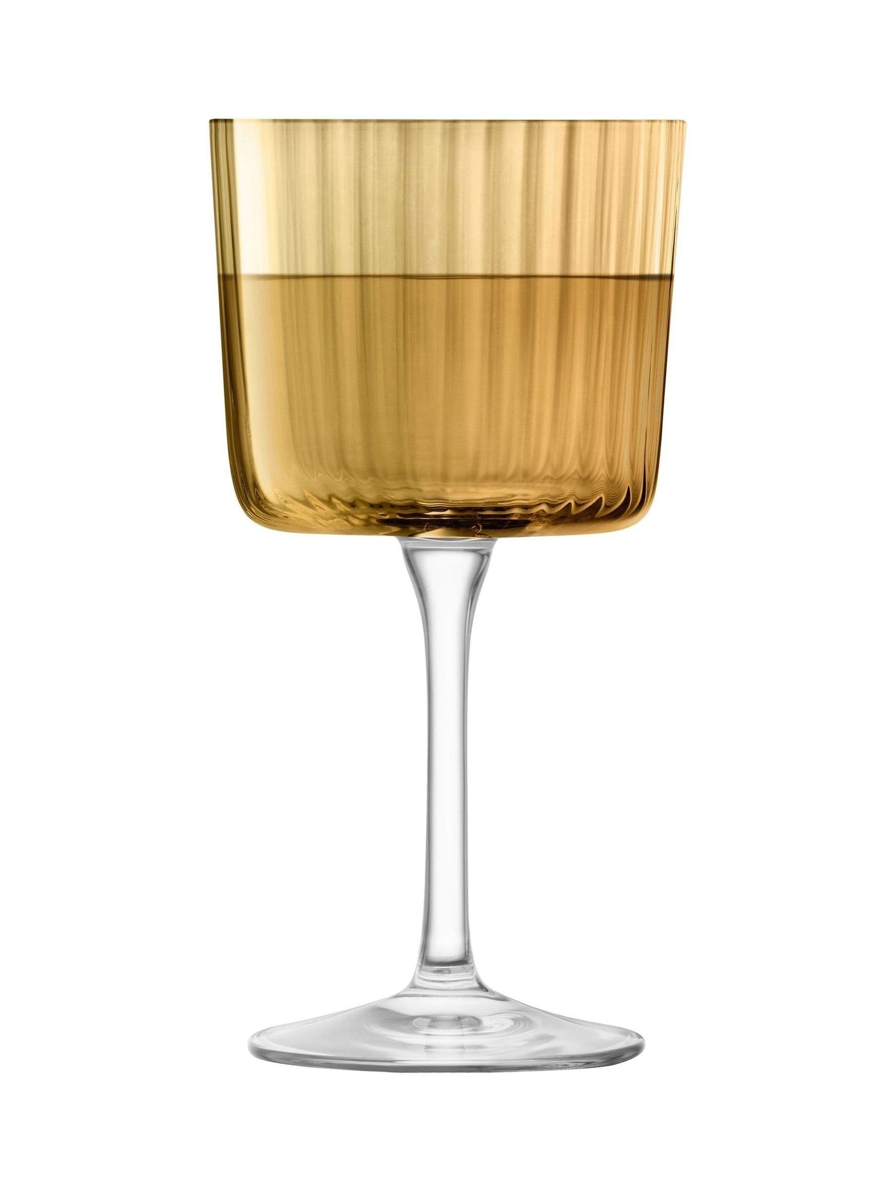 LSA International hand-painted wine glasses amber gems 250ml - British product