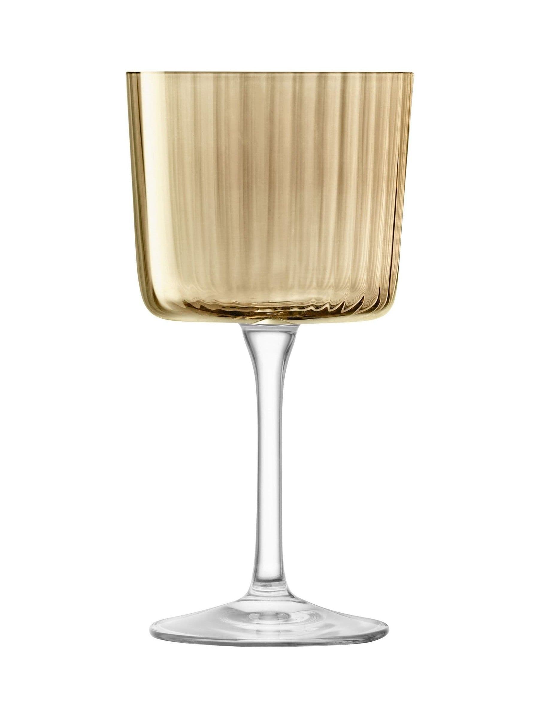 LSA International hand-painted wine glasses amber gems 250ml - British product