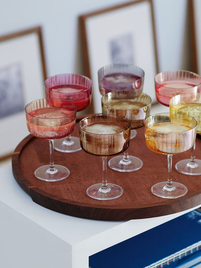 LSA International Amber and Orange Gems Champagne Cocktail Glass Sett 230ml
