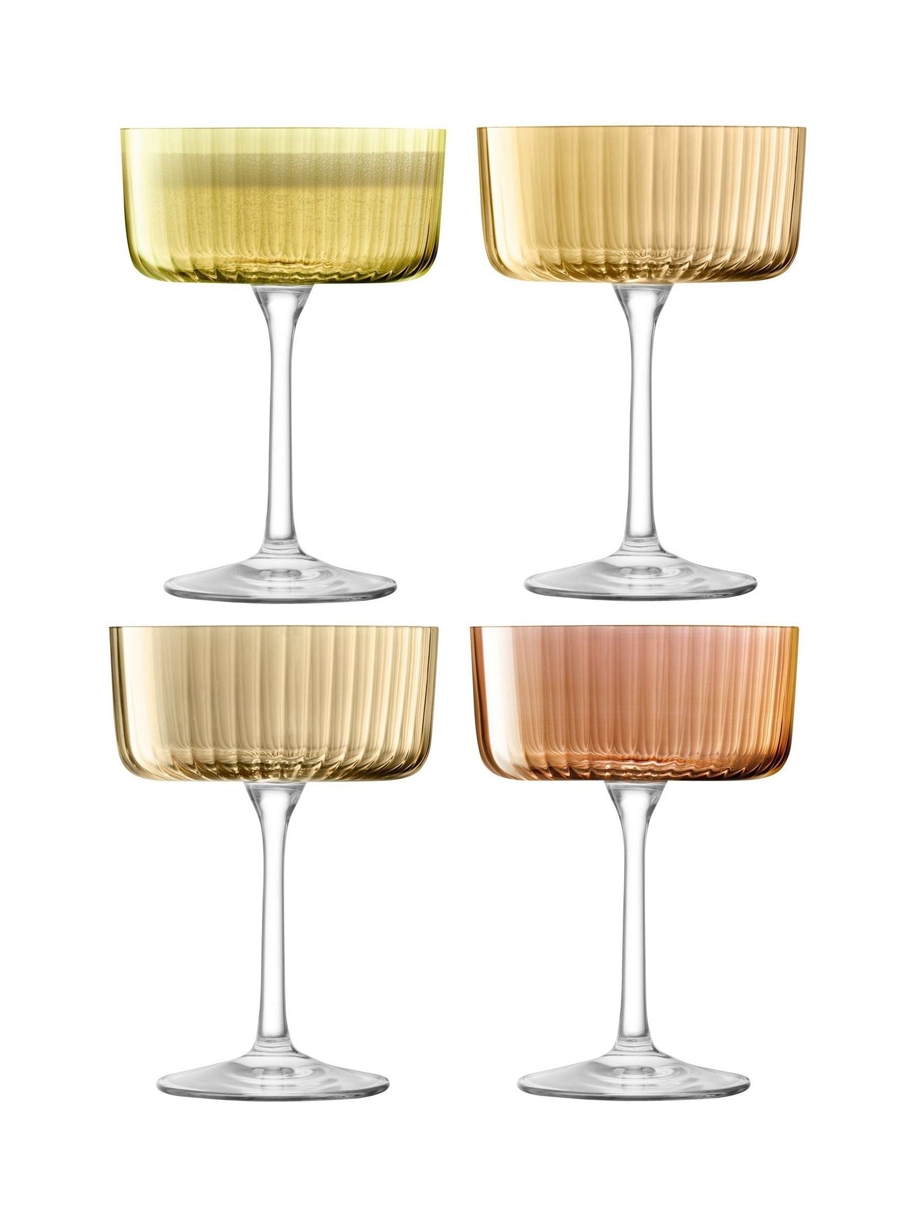 LSA International amber and orange gems champagne cocktail glasses 230ml, UK version