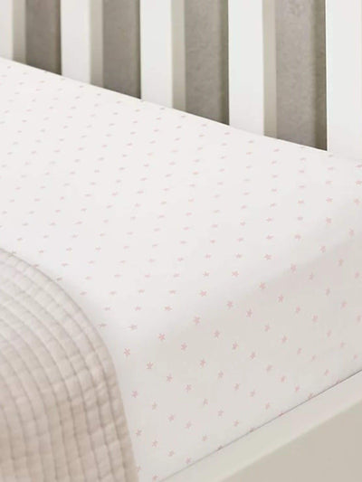 Drap-housse rose à étoiles 100 % coton de The White Company