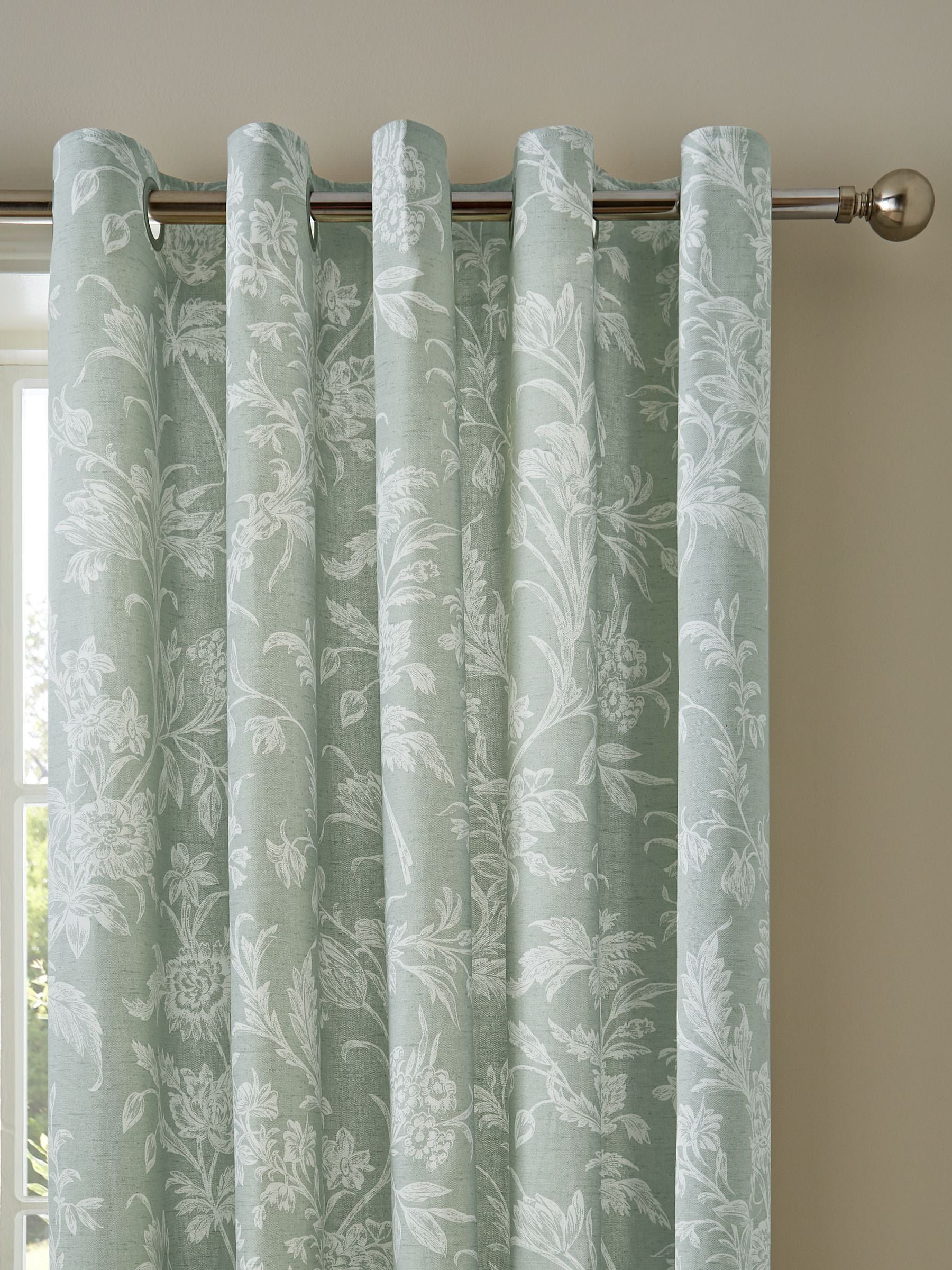 Laura Ashley Green Sage Lloyd Blackout Eyelet Blackout/Thermal Curtains