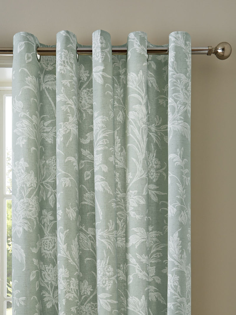 Laura Ashley Green Sage Lloyd Blackout Eyelet Blackout/Thermal Curtains