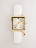 Ecru Square Heart Charm Watch 2.5cm square - British product