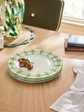 Nina Campbell green/white bamboo plates, set of 4, imported from the UK