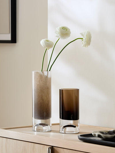 Next Sosandar Set of 2 Grey Glass Vases- Buy online at McGrocer